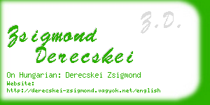 zsigmond derecskei business card